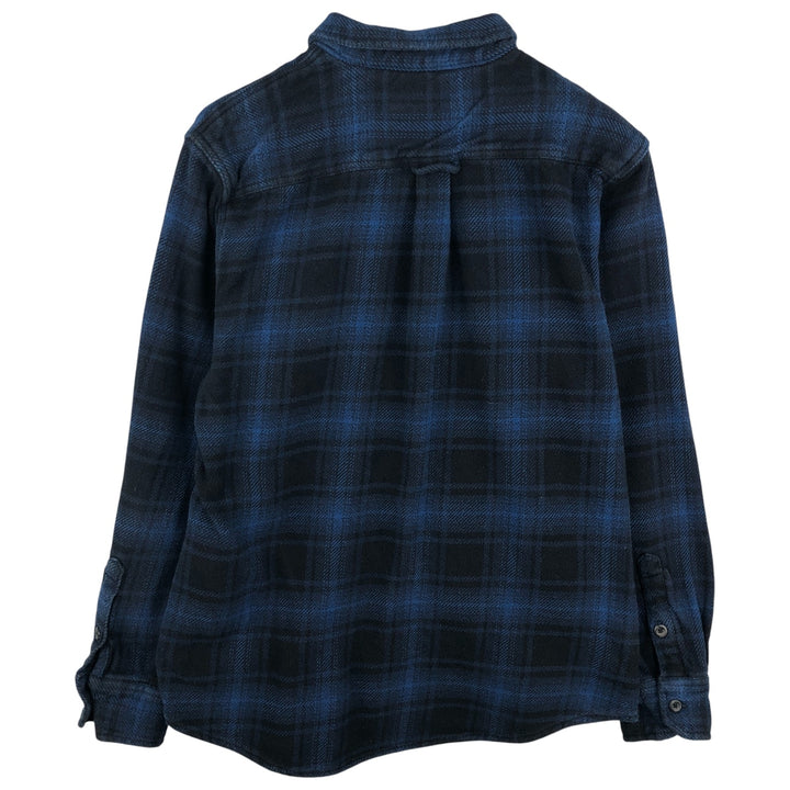 ORVIS Ombre Check Long Sleeve Heavy Flannel Check Shirt, Men's M cotton blue type Vintage Second Hand