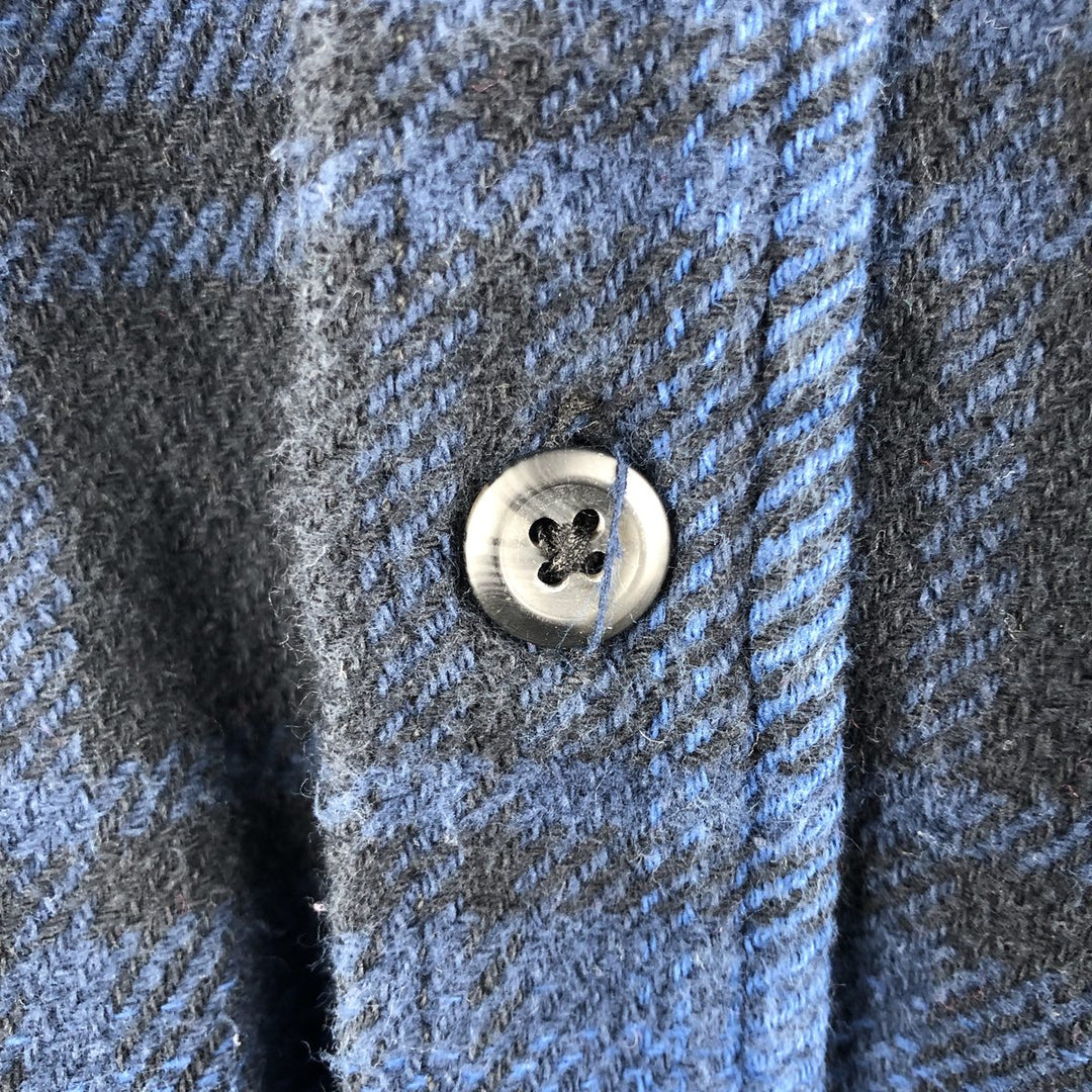 ORVIS Ombre Check Long Sleeve Heavy Flannel Check Shirt, Men's M cotton blue type Vintage Second Hand