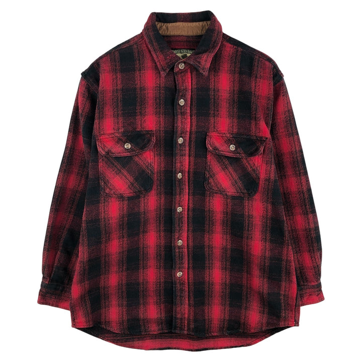 Field and Stream FIELD AND STREAM Ombre Check Long Sleeve Heavy Flannel Check Shirt Men's XL cotton red type Vintage Second Hand