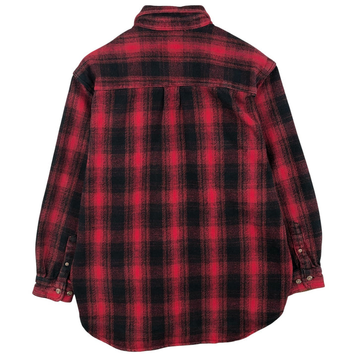 Field and Stream FIELD AND STREAM Ombre Check Long Sleeve Heavy Flannel Check Shirt Men's XL cotton red type Vintage Second Hand