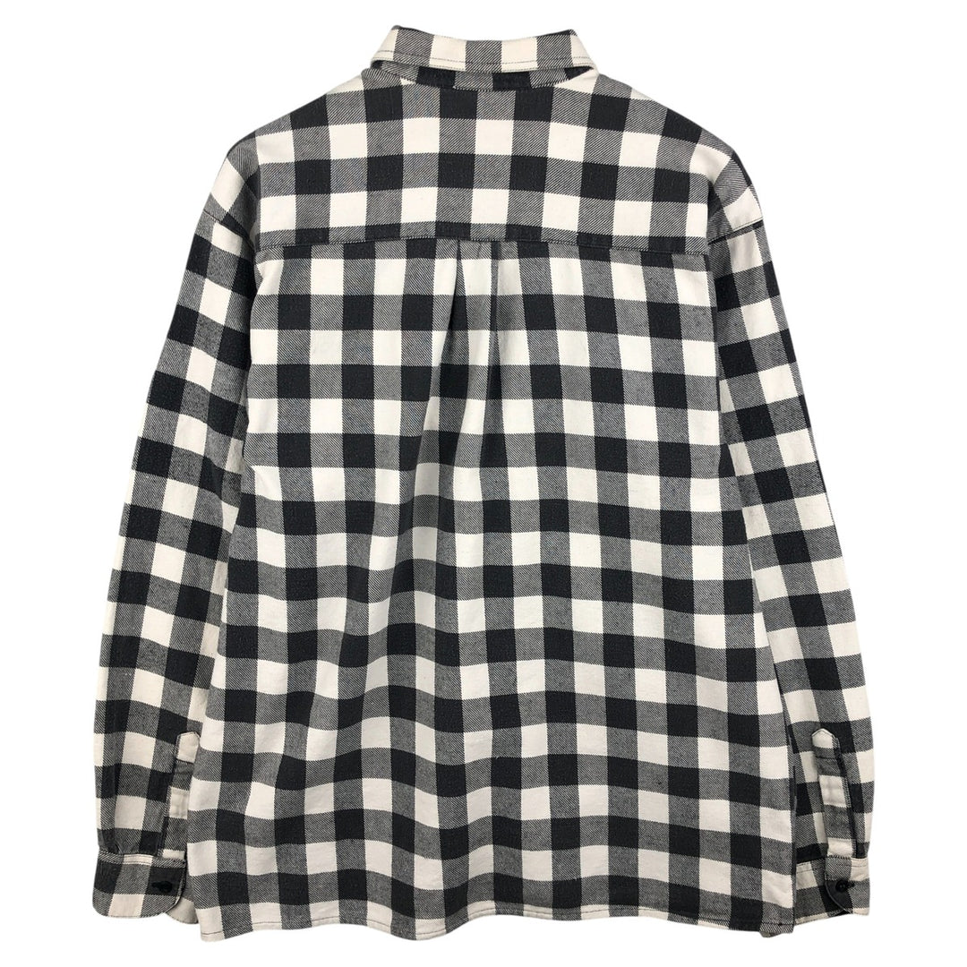 NORWEGIAN Buffalo Check Long Sleeve Heavy Flannel Check Shirt, Men's Size L cotton black type Vintage Second Hand
