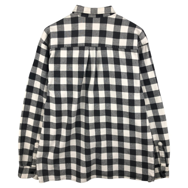 NORWEGIAN Buffalo Check Long Sleeve Heavy Flannel Check Shirt, Men's Size L cotton black type Vintage Second Hand