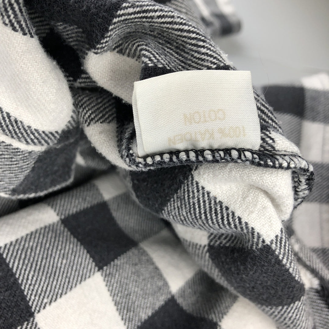 NORWEGIAN Buffalo Check Long Sleeve Heavy Flannel Check Shirt, Men's Size L cotton black type Vintage Second Hand