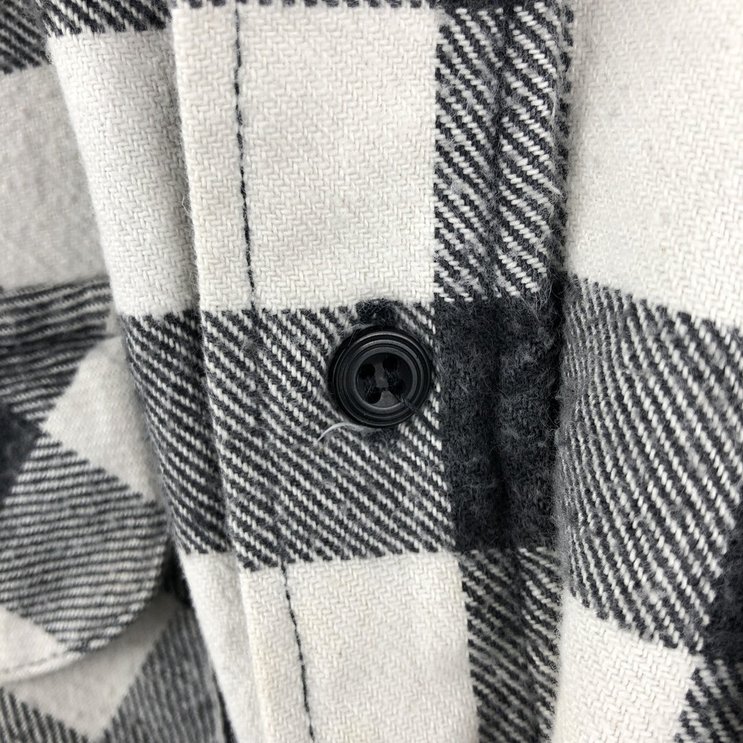 NORWEGIAN Buffalo Check Long Sleeve Heavy Flannel Check Shirt, Men's Size L cotton black type Vintage Second Hand