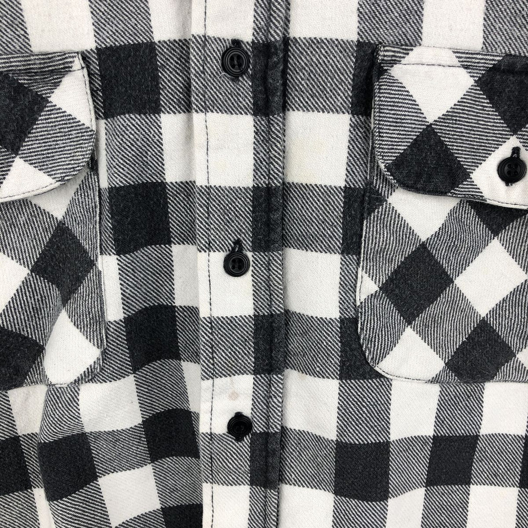 NORWEGIAN Buffalo Check Long Sleeve Heavy Flannel Check Shirt, Men's Size L cotton black type Vintage Second Hand
