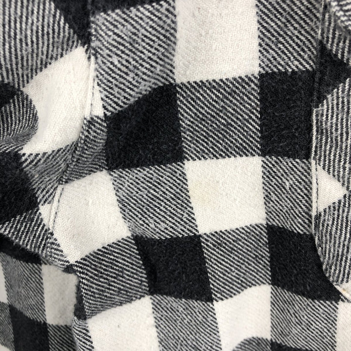 NORWEGIAN Buffalo Check Long Sleeve Heavy Flannel Check Shirt, Men's Size L cotton black type Vintage Second Hand