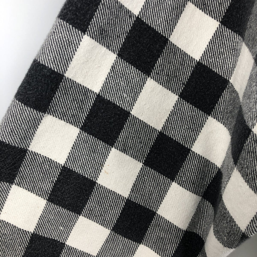 NORWEGIAN Buffalo Check Long Sleeve Heavy Flannel Check Shirt, Men's Size L cotton black type Vintage Second Hand