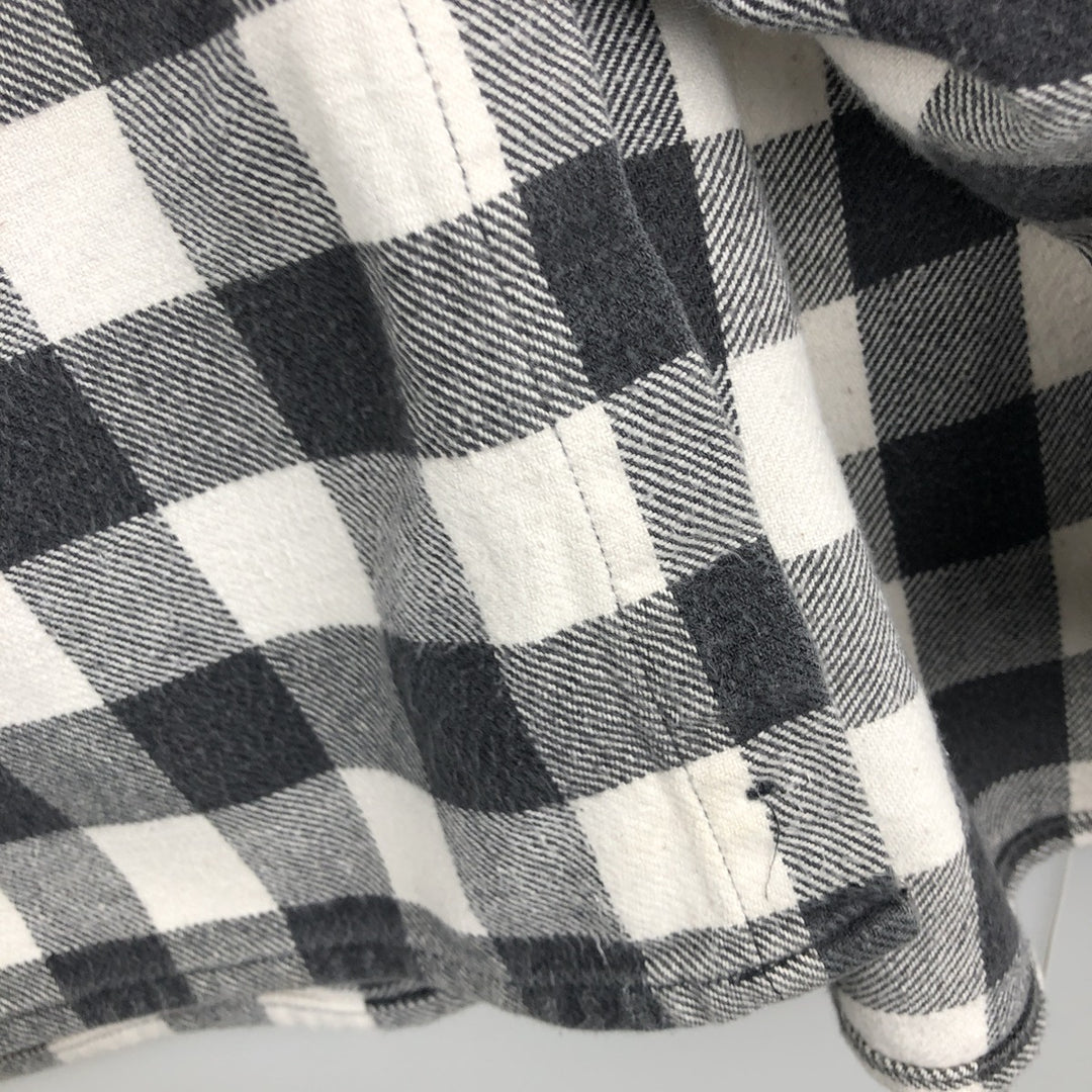 NORWEGIAN Buffalo Check Long Sleeve Heavy Flannel Check Shirt, Men's Size L cotton black type Vintage Second Hand
