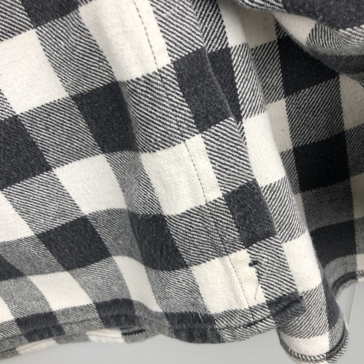 NORWEGIAN Buffalo Check Long Sleeve Heavy Flannel Check Shirt, Men's Size L cotton black type Vintage Second Hand