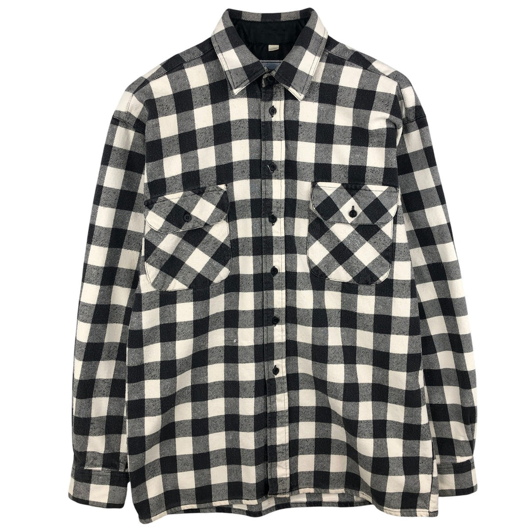 NORWEGIAN Buffalo Check Long Sleeve Heavy Flannel Check Shirt, Men's Size M cotton black type Vintage Second Hand