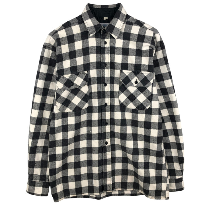NORWEGIAN Buffalo Check Long Sleeve Heavy Flannel Check Shirt, Men's Size M cotton black type Vintage Second Hand