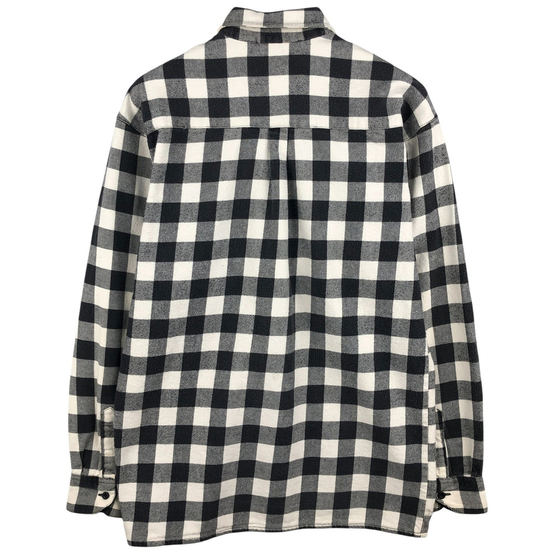 NORWEGIAN Buffalo Check Long Sleeve Heavy Flannel Check Shirt, Men's Size M cotton black type Vintage Second Hand