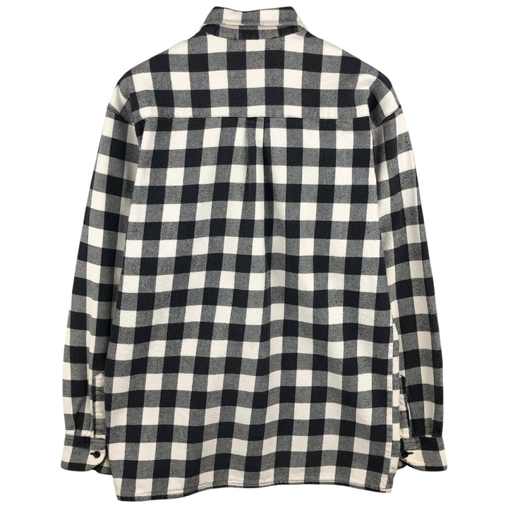 NORWEGIAN Buffalo Check Long Sleeve Heavy Flannel Check Shirt, Men's Size M cotton black type Vintage Second Hand