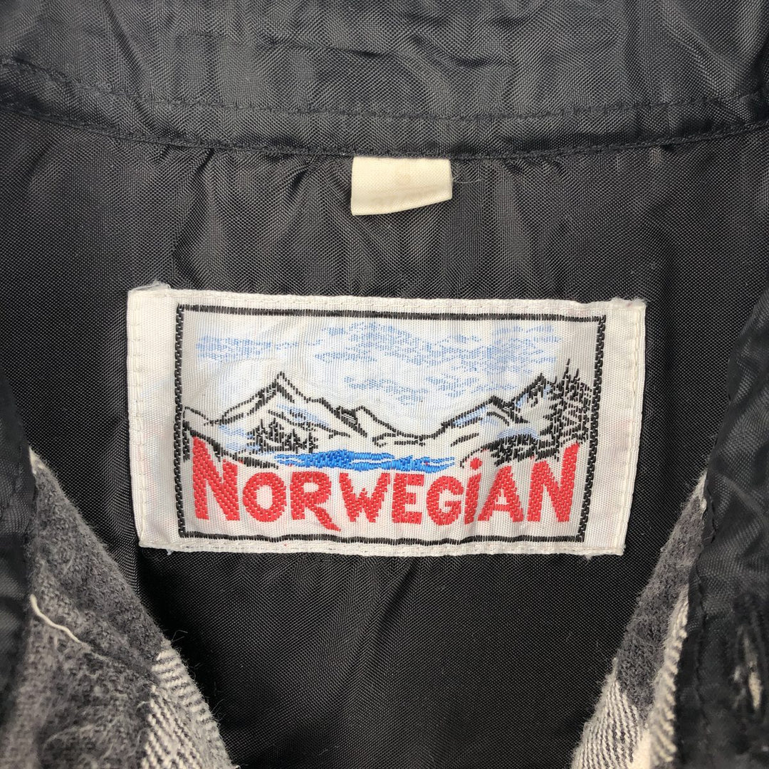 NORWEGIAN Buffalo Check Long Sleeve Heavy Flannel Check Shirt, Men's Size M cotton black type Vintage Second Hand