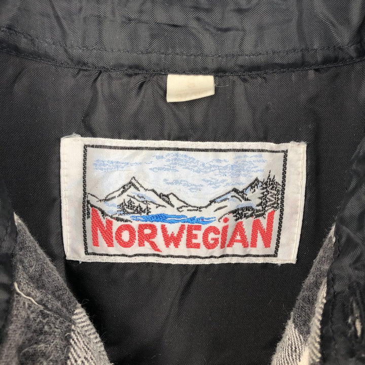 NORWEGIAN Buffalo Check Long Sleeve Heavy Flannel Check Shirt, Men's Size M cotton black type Vintage Second Hand