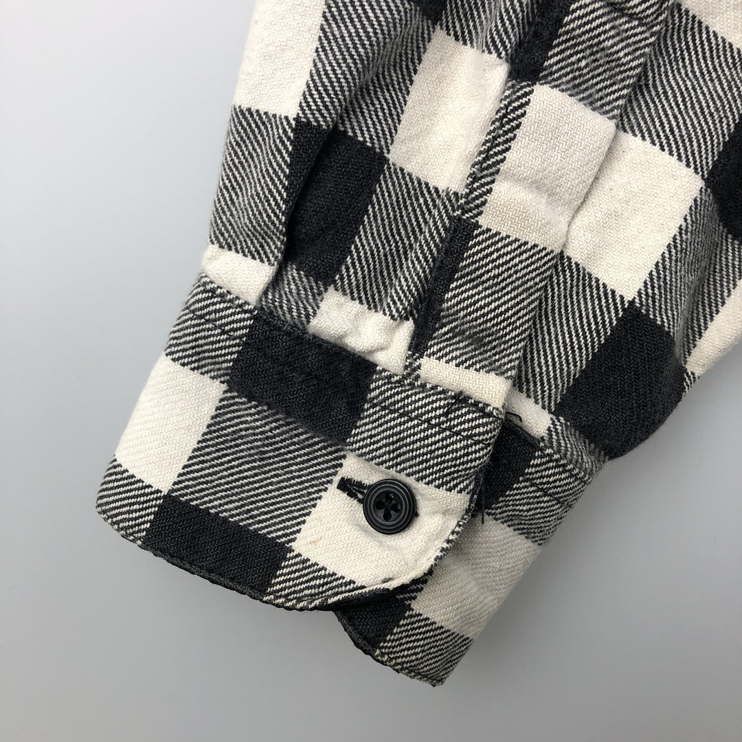 NORWEGIAN Buffalo Check Long Sleeve Heavy Flannel Check Shirt, Men's Size M cotton black type Vintage Second Hand