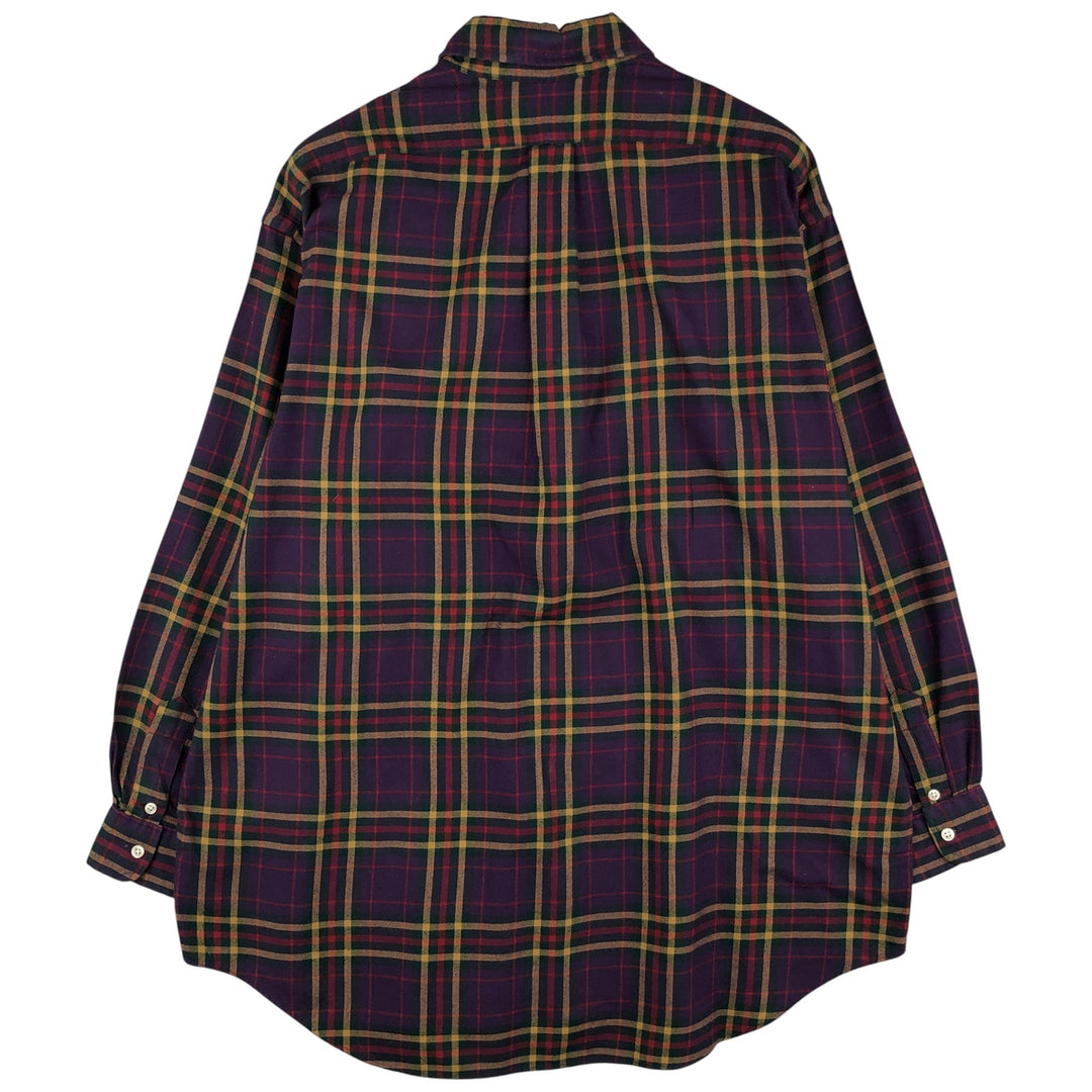 Ralph Lauren BLAKE long sleeve button down check shirt, men's size L cotton purple type Vintage Second Hand