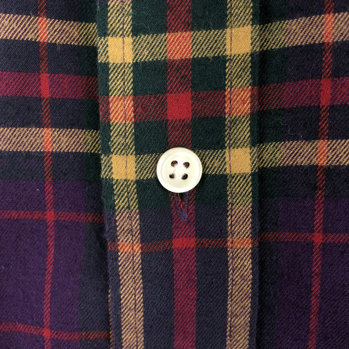 Ralph Lauren BLAKE long sleeve button down check shirt, men's size L cotton purple type Vintage Second Hand