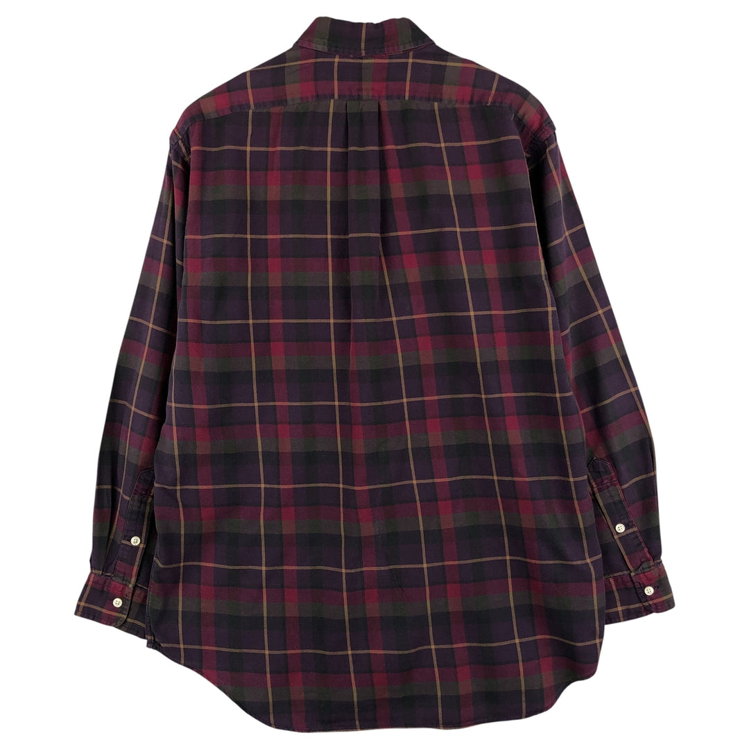 Ralph Lauren long sleeve button down check shirt, men's size M cotton red type Vintage Second Hand