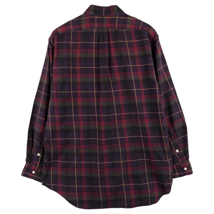 Ralph Lauren long sleeve button down check shirt, men's size M cotton red type Vintage Second Hand