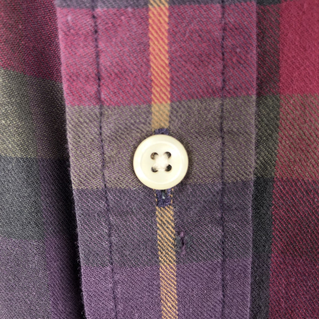 Ralph Lauren long sleeve button down check shirt, men's size M cotton red type Vintage Second Hand