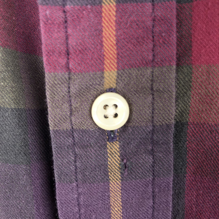 Ralph Lauren long sleeve button down check shirt, men's size M cotton red type Vintage Second Hand