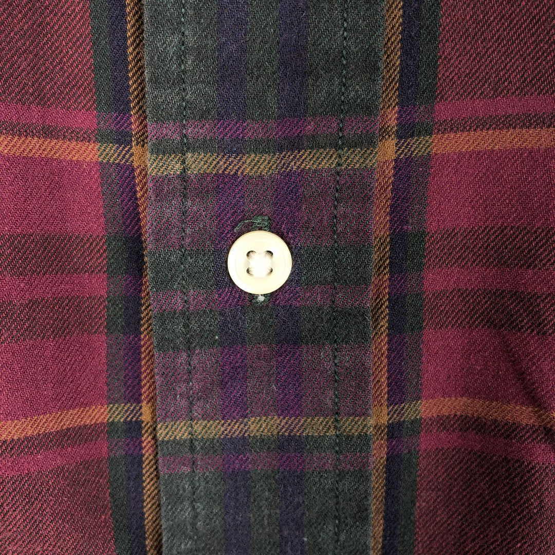 Ralph Lauren POLO by Ralph Lauren long sleeve cotton check shirt, men's XL size cotton red type Vintage Second Hand