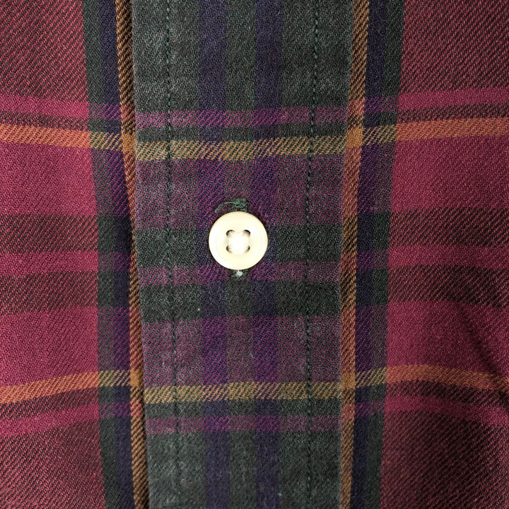 Ralph Lauren POLO by Ralph Lauren long sleeve cotton check shirt, men's XL size cotton red type Vintage Second Hand