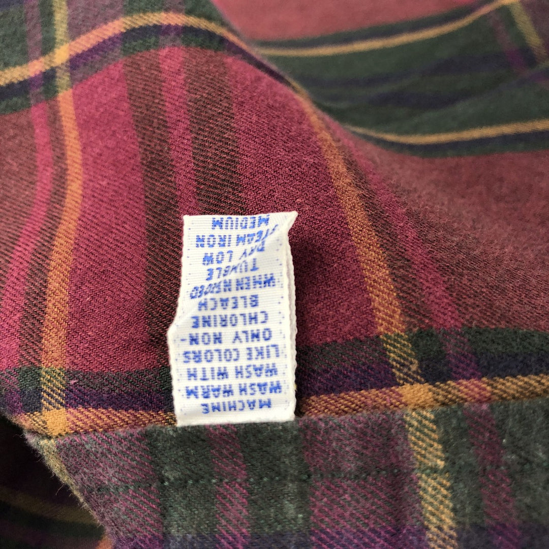 Ralph Lauren POLO by Ralph Lauren long sleeve cotton check shirt, men's XL size cotton red type Vintage Second Hand