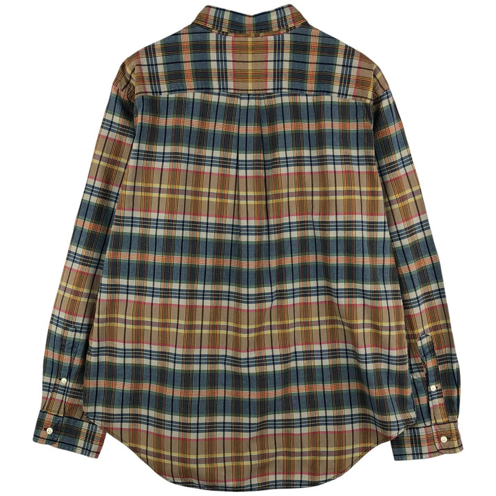 Ralph Lauren Classic Fit Long Sleeve Button Down Check Shirt Men's XL cotton navy blue type Vintage Second Hand
