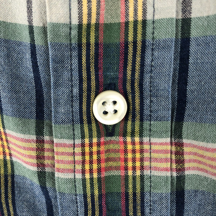 Ralph Lauren Classic Fit Long Sleeve Button Down Check Shirt Men's XL cotton navy blue type Vintage Second Hand