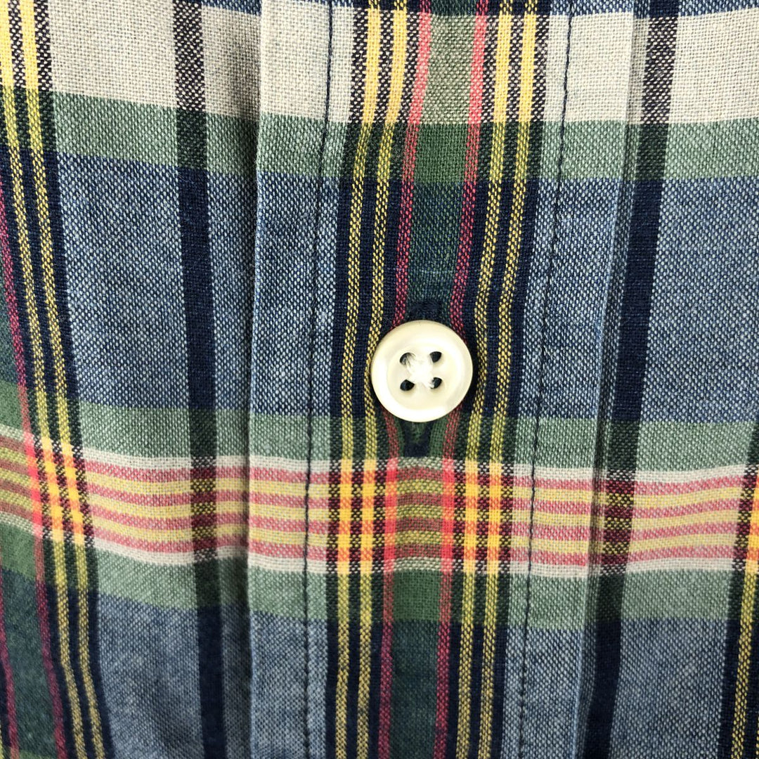 Ralph Lauren Classic Fit Long Sleeve Button Down Check Shirt Men's XL cotton navy blue type Vintage Second Hand