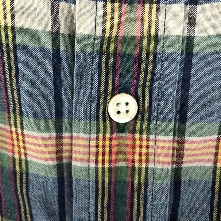 Ralph Lauren Classic Fit Long Sleeve Button Down Check Shirt Men's XL cotton navy blue type Vintage Second Hand