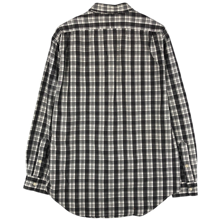 Ralph Lauren MARLOWE long sleeve button down check shirt, men's size M cotton black type Vintage Second Hand