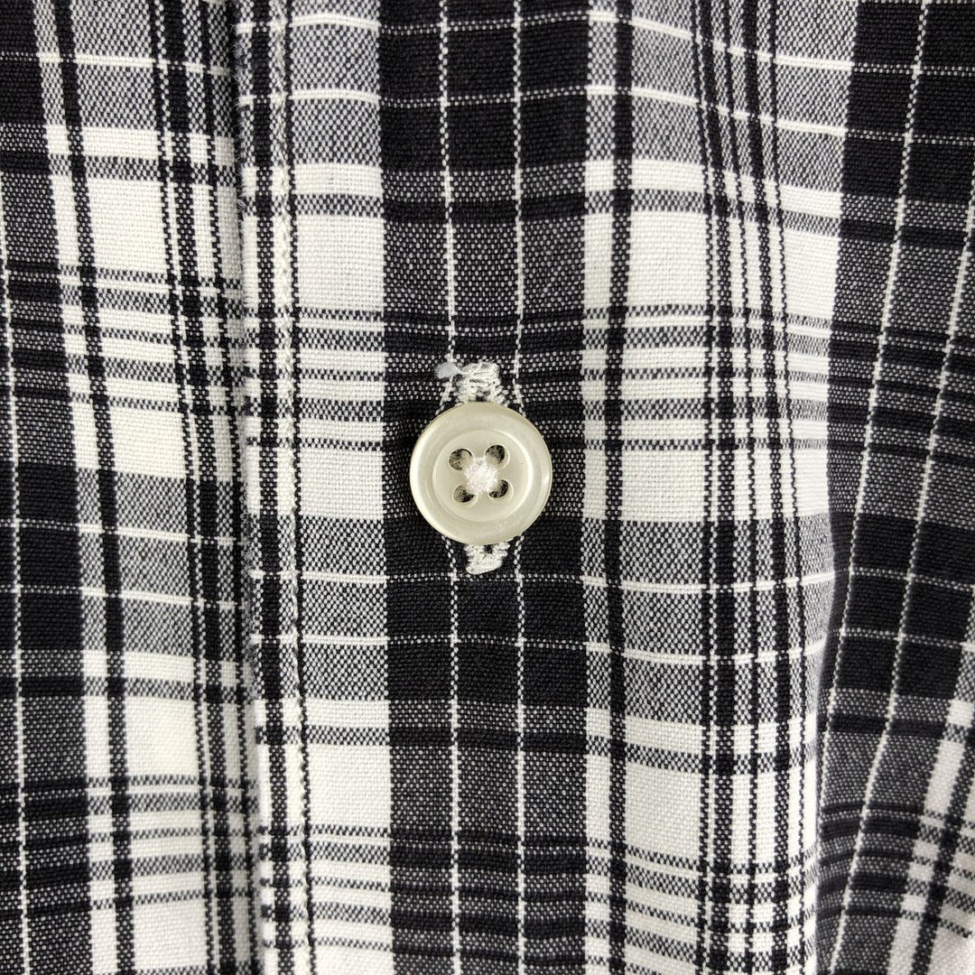 Ralph Lauren MARLOWE long sleeve button down check shirt, men's size M cotton black type Vintage Second Hand