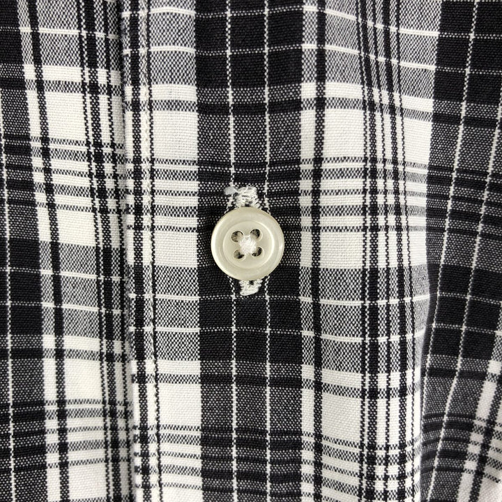 Ralph Lauren MARLOWE long sleeve button down check shirt, men's size M cotton black type Vintage Second Hand