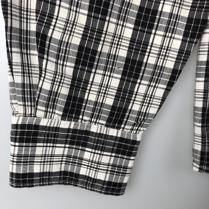Ralph Lauren MARLOWE long sleeve button down check shirt, men's size M cotton black type Vintage Second Hand