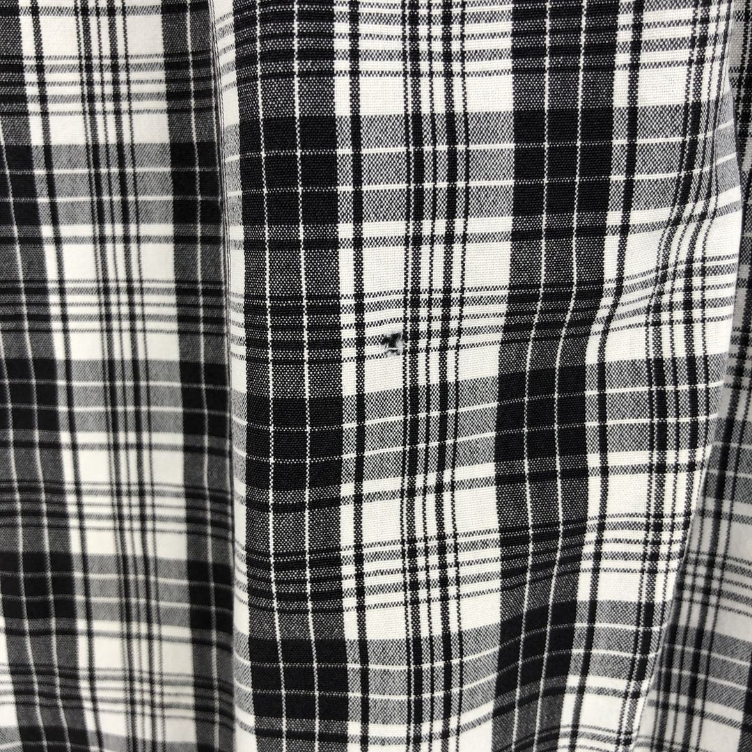 Ralph Lauren MARLOWE long sleeve button down check shirt, men's size M cotton black type Vintage Second Hand
