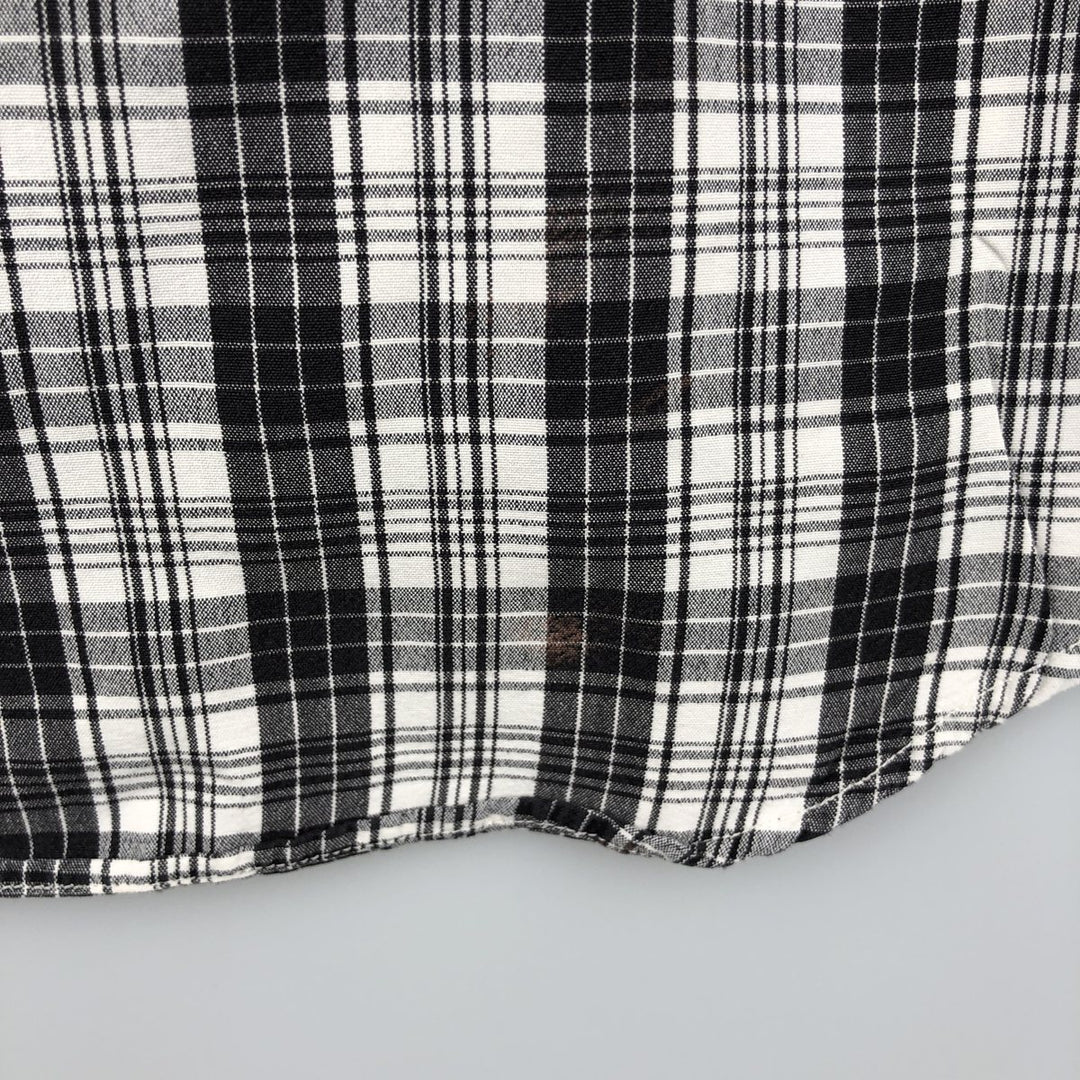 Ralph Lauren MARLOWE long sleeve button down check shirt, men's size M cotton black type Vintage Second Hand