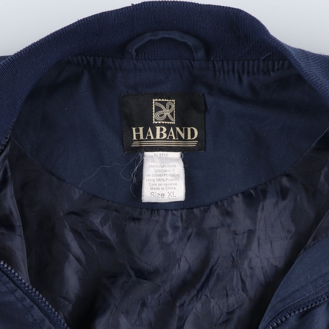90s-00'S HABAND Derby Jacket, Cup Shoulder, Men's, Size XL, Vintage polyester navy blue type Vintage Second Hand