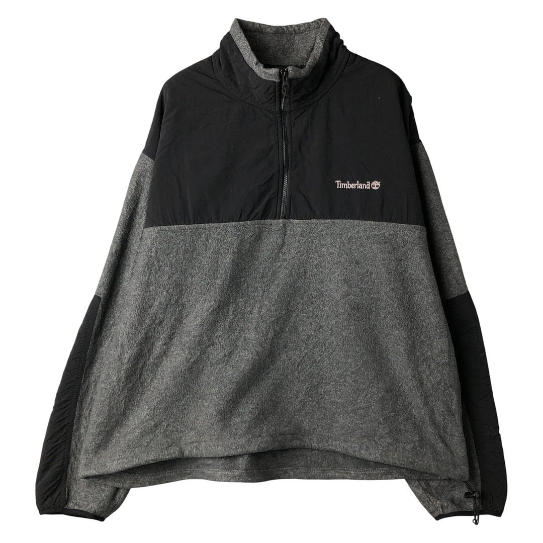 90s-00'S Timberland WEATHERGEAR Half-Zip Fleece Jacket, Men's, Size XL polyester black type Vintage Second Hand