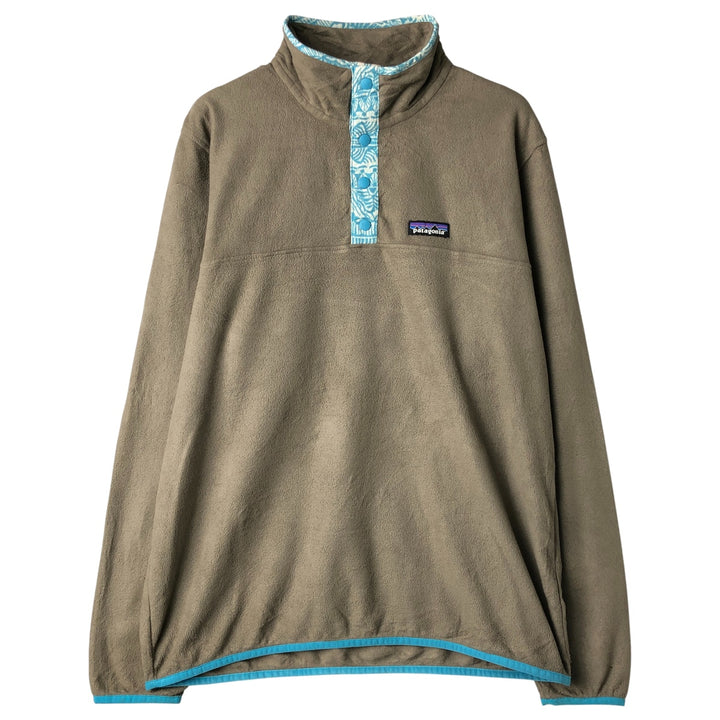 Patagonia Micro D Snap-T 26165SP19 Half-Snap Fleece Pullover, Men's Medium polyester Khaki type Vintage Second Hand