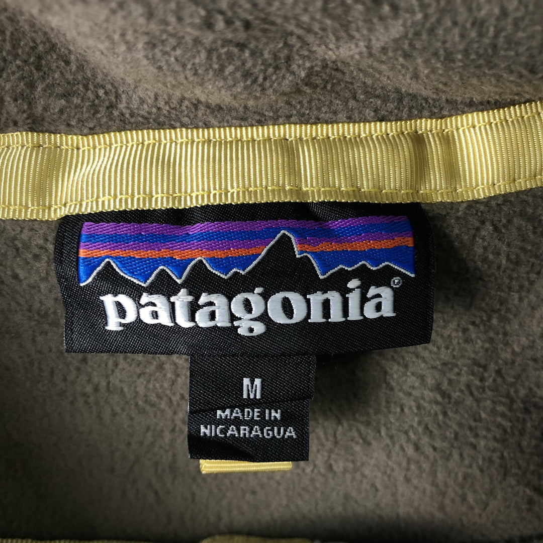 Patagonia Micro D Snap-T 26165SP19 Half-Snap Fleece Pullover, Men's Medium polyester Khaki type Vintage Second Hand