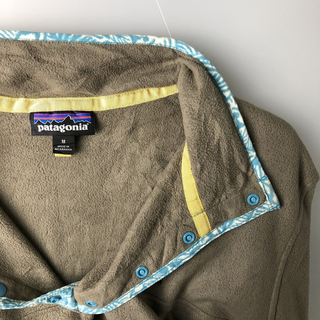 Patagonia Micro D Snap-T 26165SP19 Half-Snap Fleece Pullover, Men's Medium polyester Khaki type Vintage Second Hand