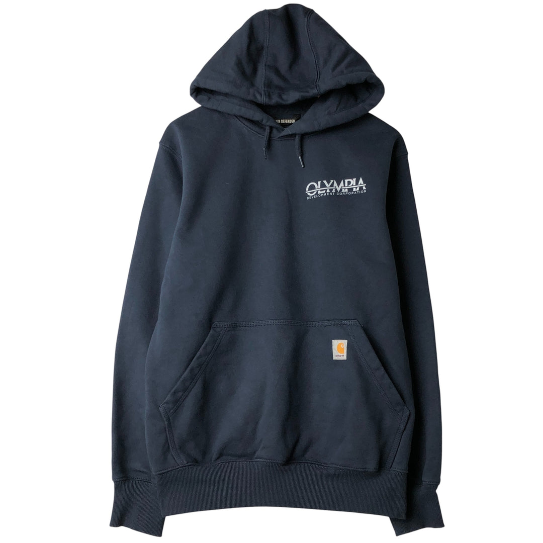Carhartt Loose Fit Sweatshirt Pullover Hoodie, Men's Size Small cotton navy blue type Vintage Second Hand