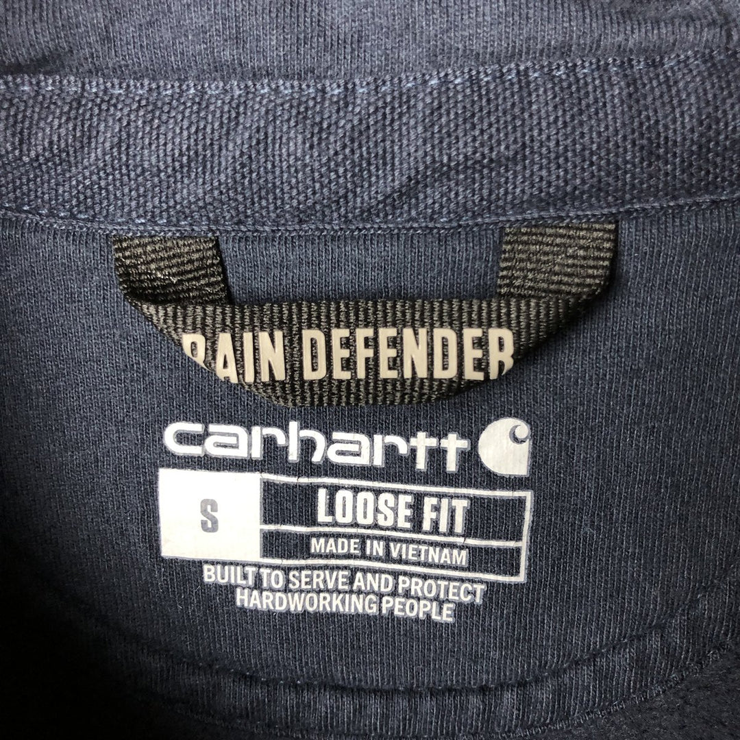 Carhartt Loose Fit Sweatshirt Pullover Hoodie, Men's Size Small cotton navy blue type Vintage Second Hand