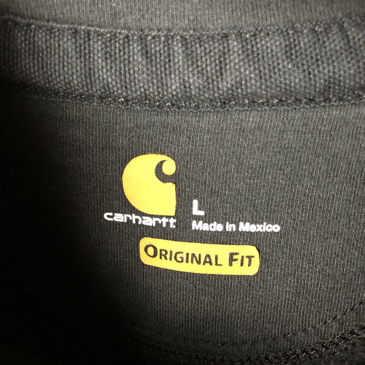 Carhartt ORIGINAL FIT sweatshirt pullover hoodie, men's size L cotton black type Vintage Second Hand