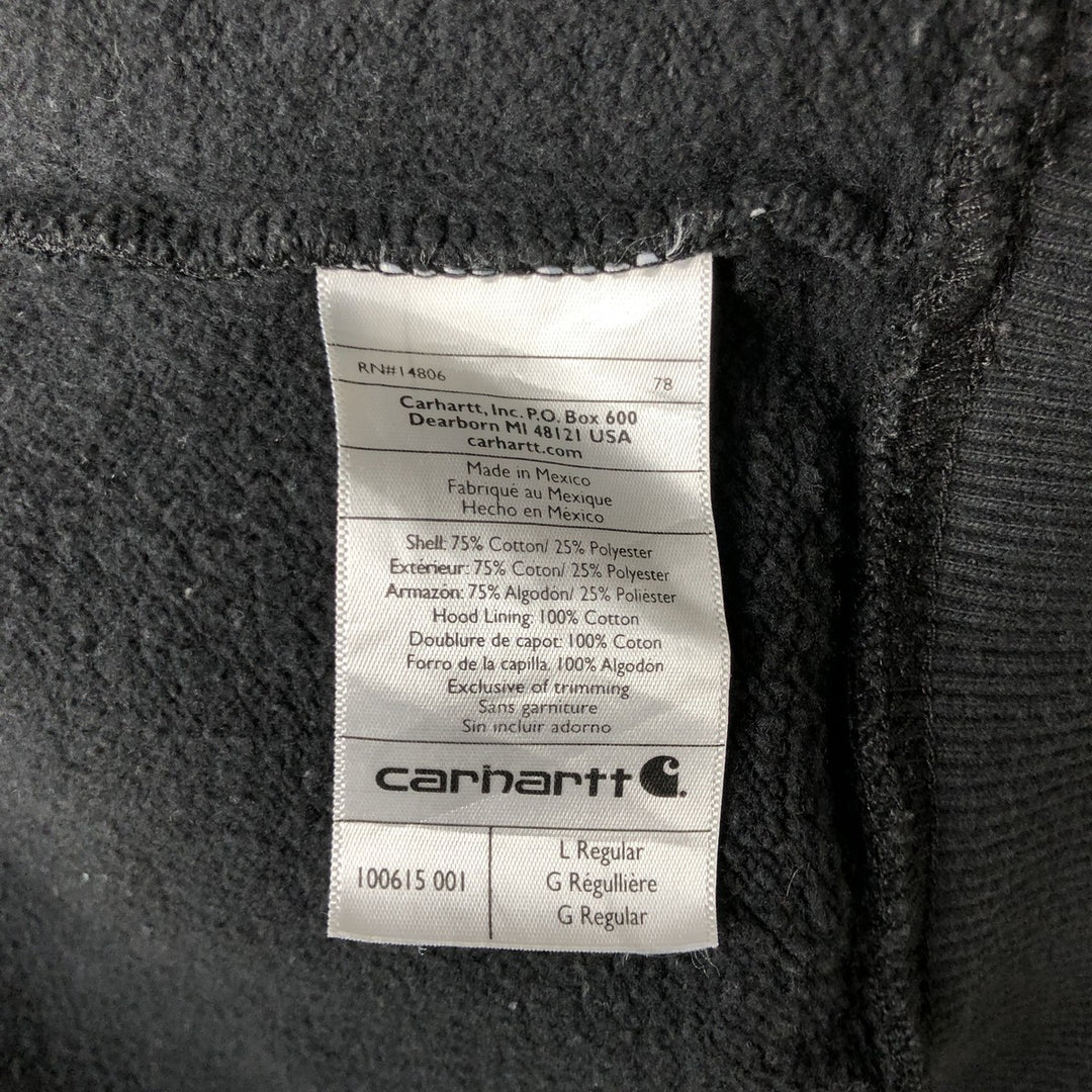 Carhartt ORIGINAL FIT sweatshirt pullover hoodie, men's size L cotton black type Vintage Second Hand
