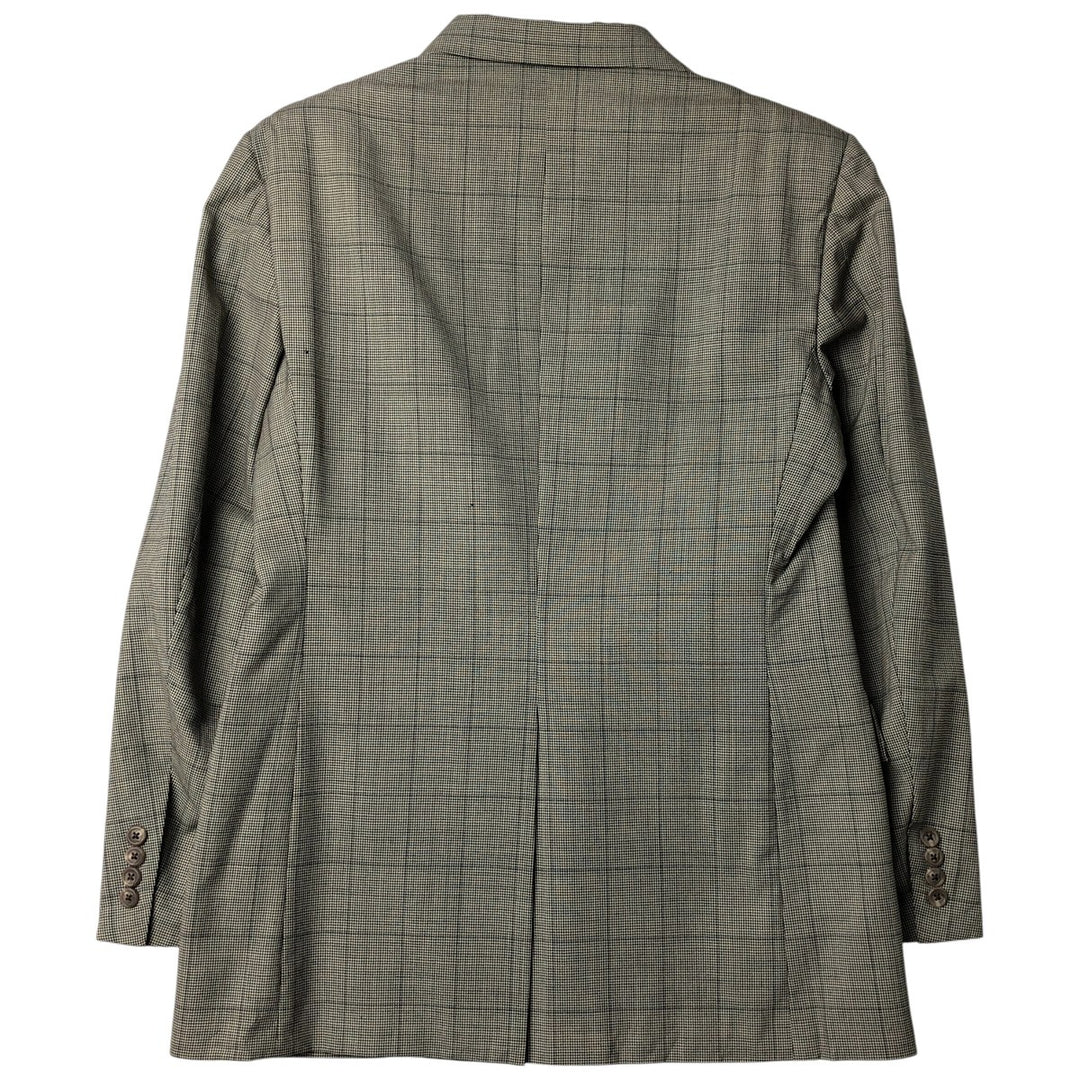 1990'S Ralph Lauren POLO by Ralph Lauren Check Pattern Wool Tailored Jacket, Made in USA, Men's Size M (approx.), Vintage unclear black type Vintage Second Hand