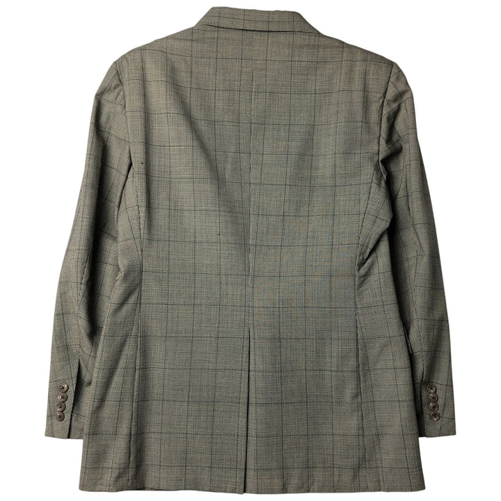 1990'S Ralph Lauren POLO by Ralph Lauren Check Pattern Wool Tailored Jacket, Made in USA, Men's Size M (approx.), Vintage unclear black type Vintage Second Hand